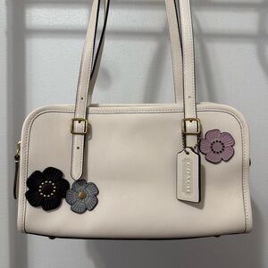 Coach Chalk Swing Zip Bag with Floral Embellishment
